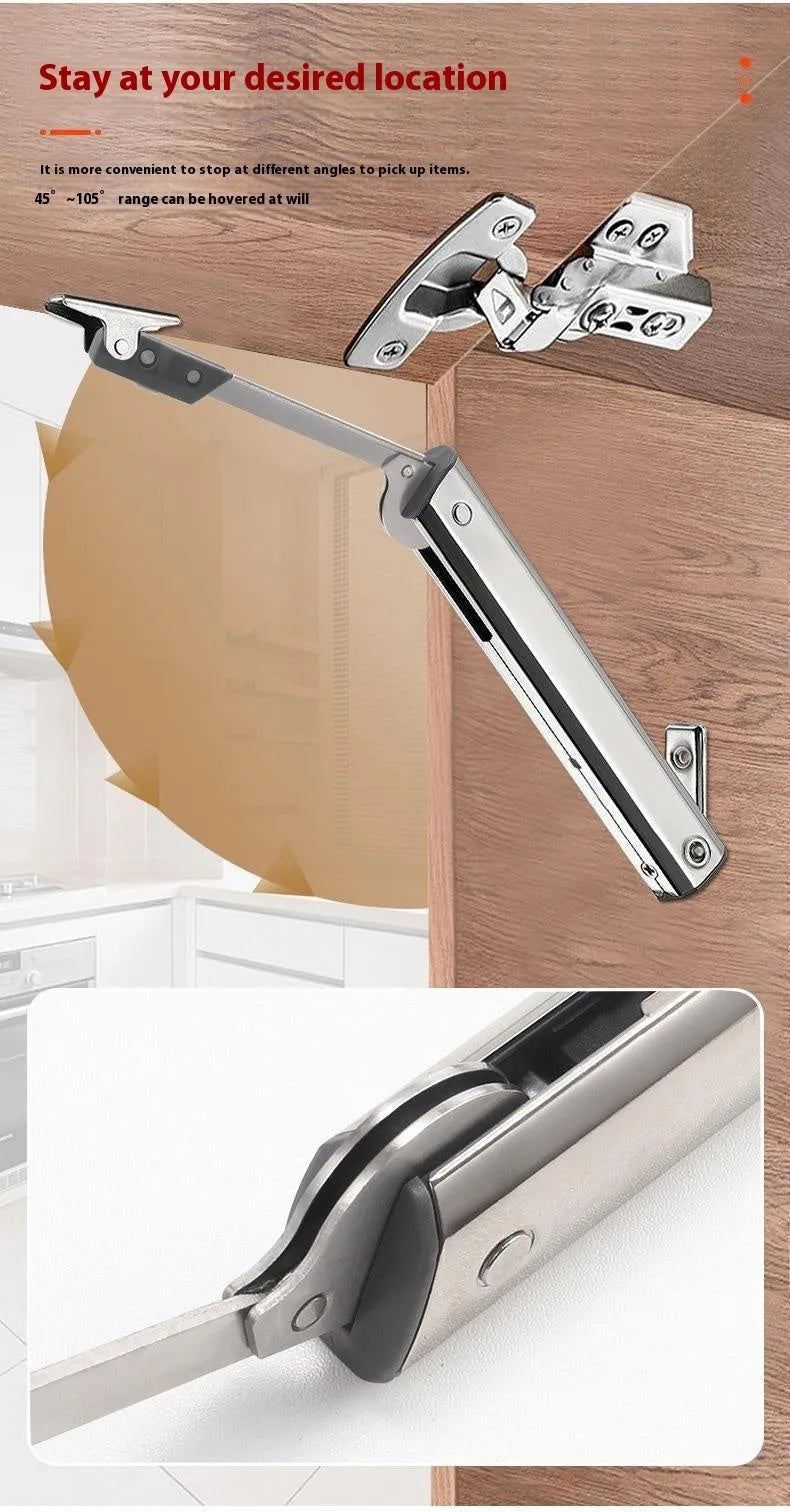 Cold rolled steel adjustable support rod for tatami cabinet with spring jackstay mechanism.
