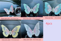 Fabric embroidery butterfly decoration for car air vent in multiple colour options.