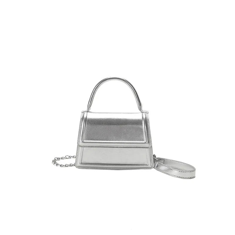 Retro horizontal square PU leather crossbody bag with sewing line detail in six colour options