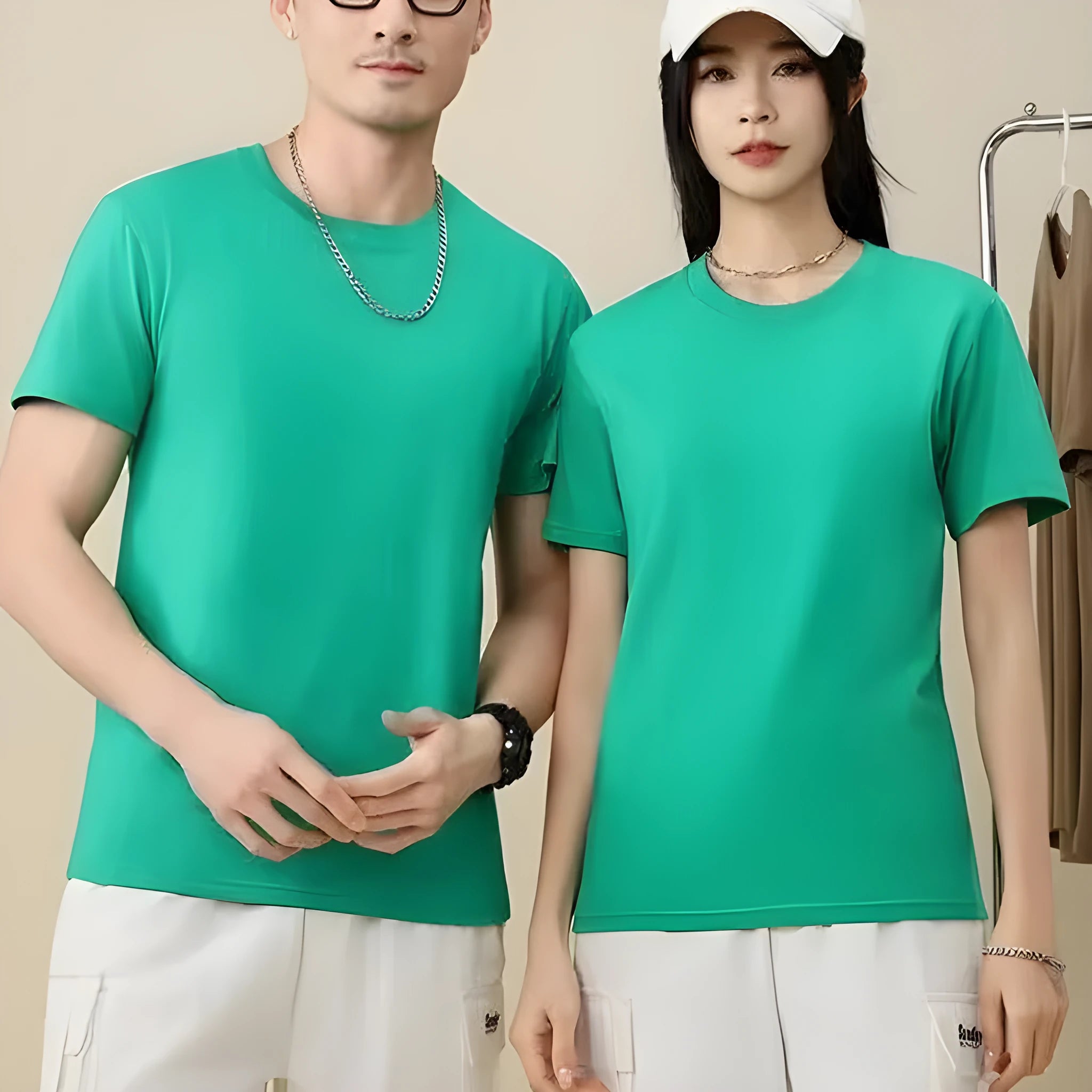 Loose thick cotton T-shirt in multiple colours for summer events and workwear.
