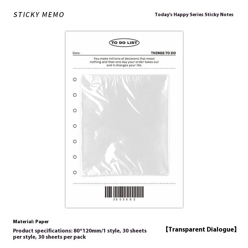 Happy Series sticky notes pad with writing paper pages showing four colour theme options
