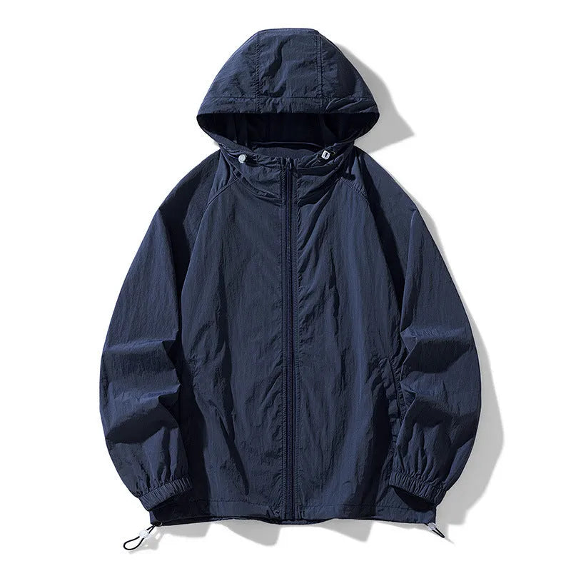 Loose fit nylon outdoor sports jacket available in multiple colours with sun-protective properties
