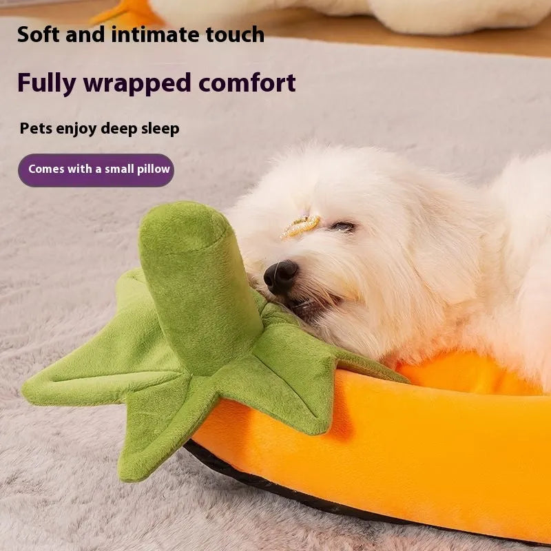 Washable cloth dog mat with removable cover in brown, available in five sizes for small to large dogs