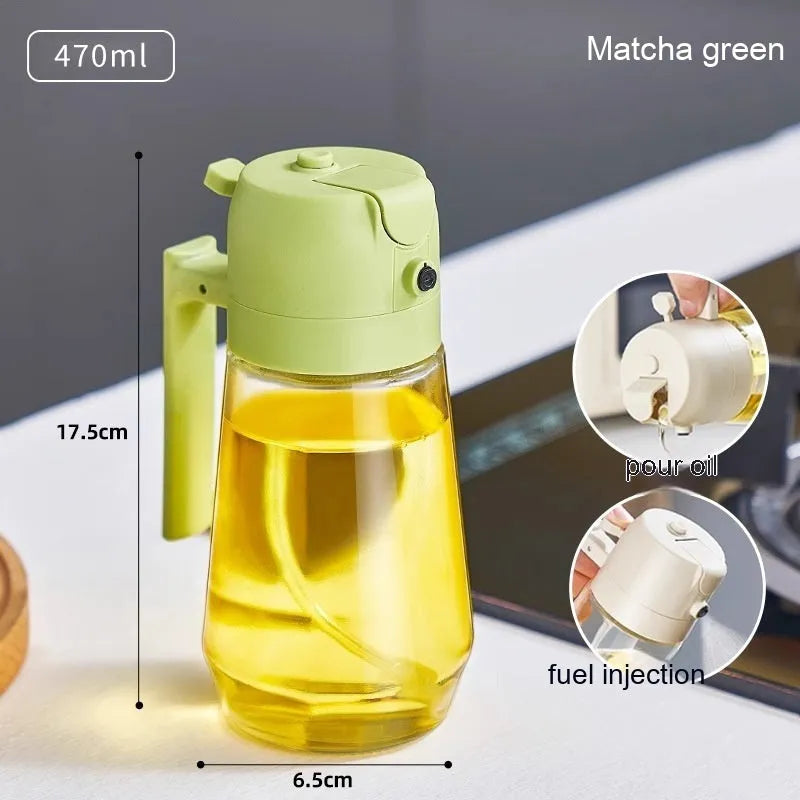 470ml glass olive oil sprayer dispenser with ergonomic handle in four colour options
