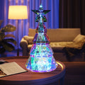 LED light-up Christmas tree decoration with colourful cartoon design on white background