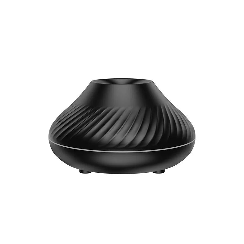 Beige and black USB aroma diffuser lamp with flame effect LED light and mist output