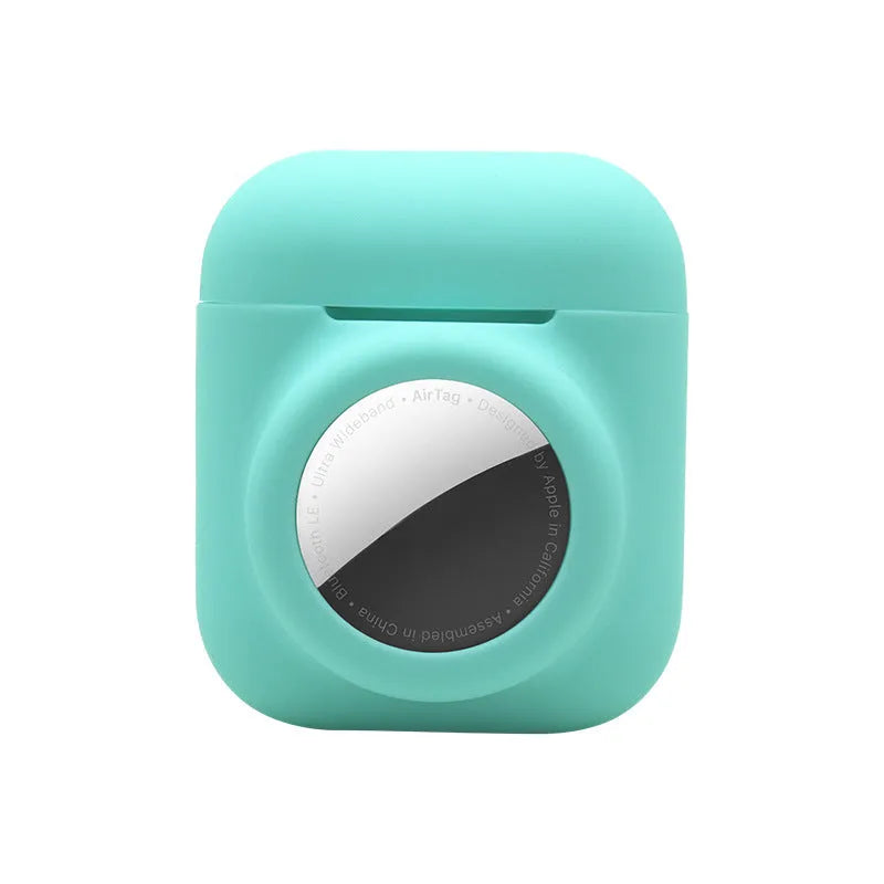 Silicone flip cover protective case for Apple AirTag in multiple colour options.