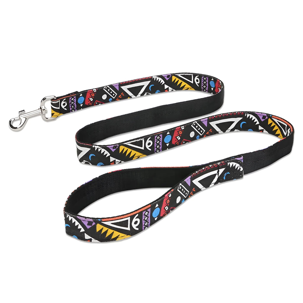 Black Christmas plaid stripe pet traction rope measuring 120cm with imitation nylon construction