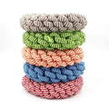 18cm diameter cotton braided ring pet toy in random colour with textured knot design