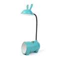 Green cartoon desktop USB table lamp with pen container, modern simplicity design
