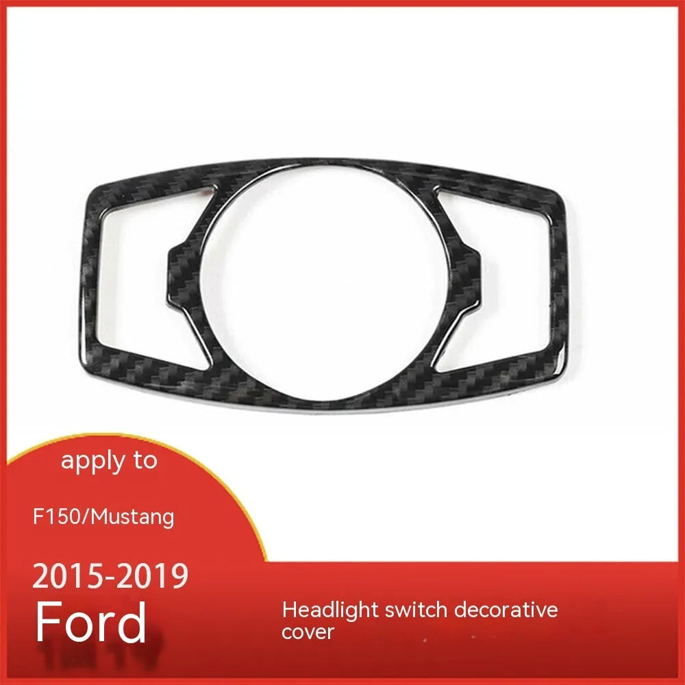 Carbon fibre finish decorative paster for Ford F150 Wild Horse dashboard headlight control panel