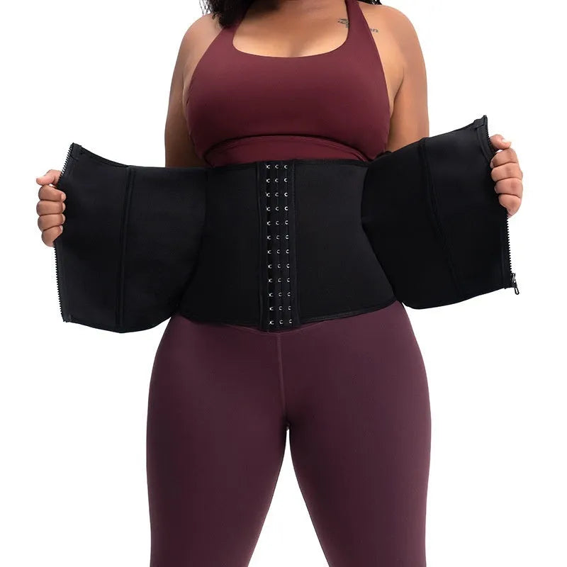 Neoprene body shaping belly band in black, blue, purple or red colours, sizes S to 3XL