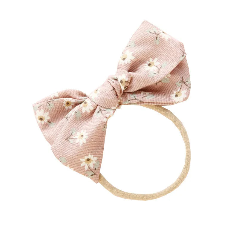 Children's fabric hair band with bow shape and Snow White princess print design