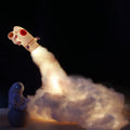 DIY astronaut rocket LED night light kit with 24cm straw structure on 19cm circular base