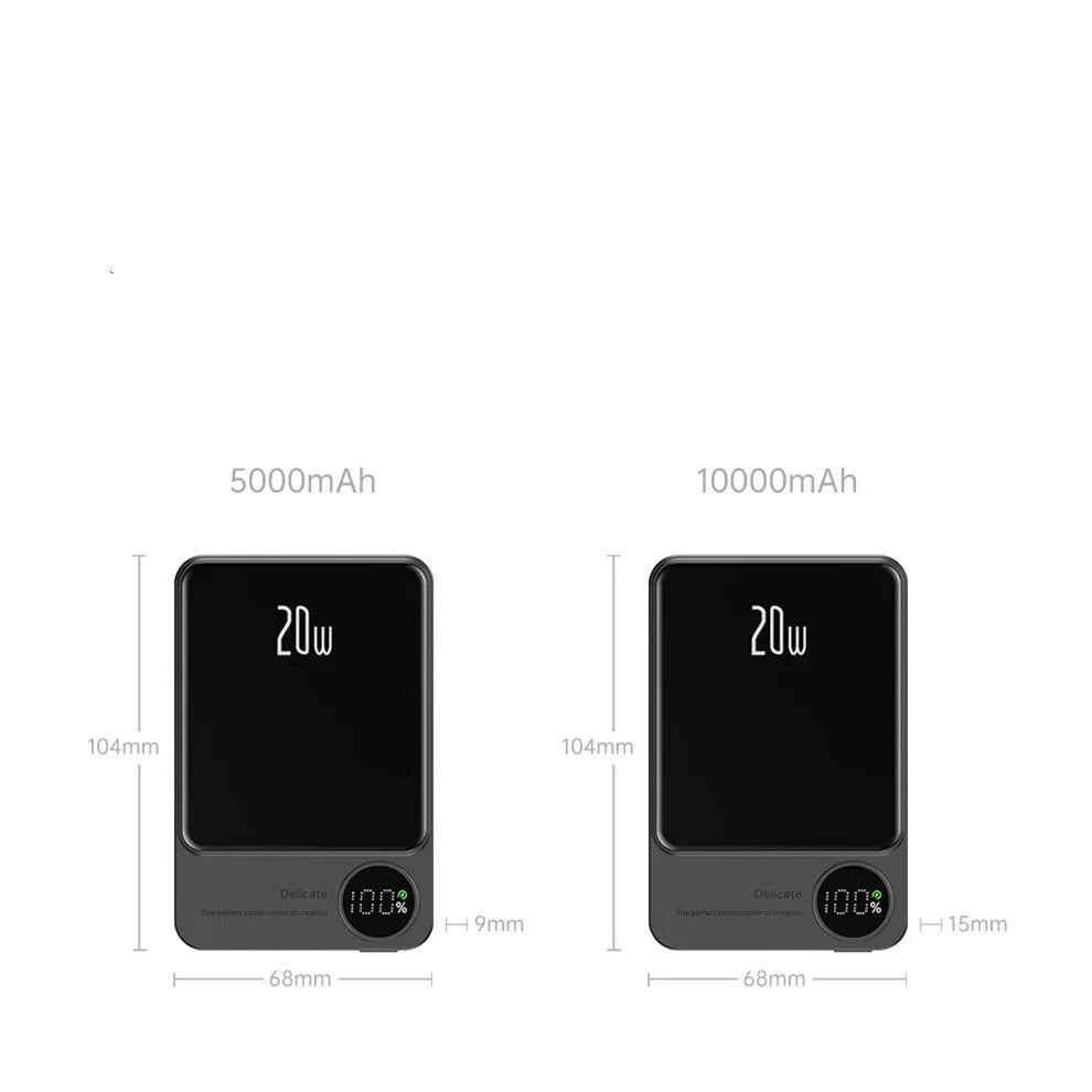 MagSafe magnetic wireless power bank attached to iPhone 14 Pro showing Cangling green colour option