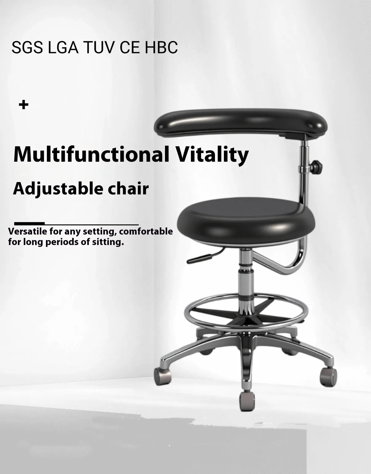 Black leather dental hospital chair for clinics and surgeries