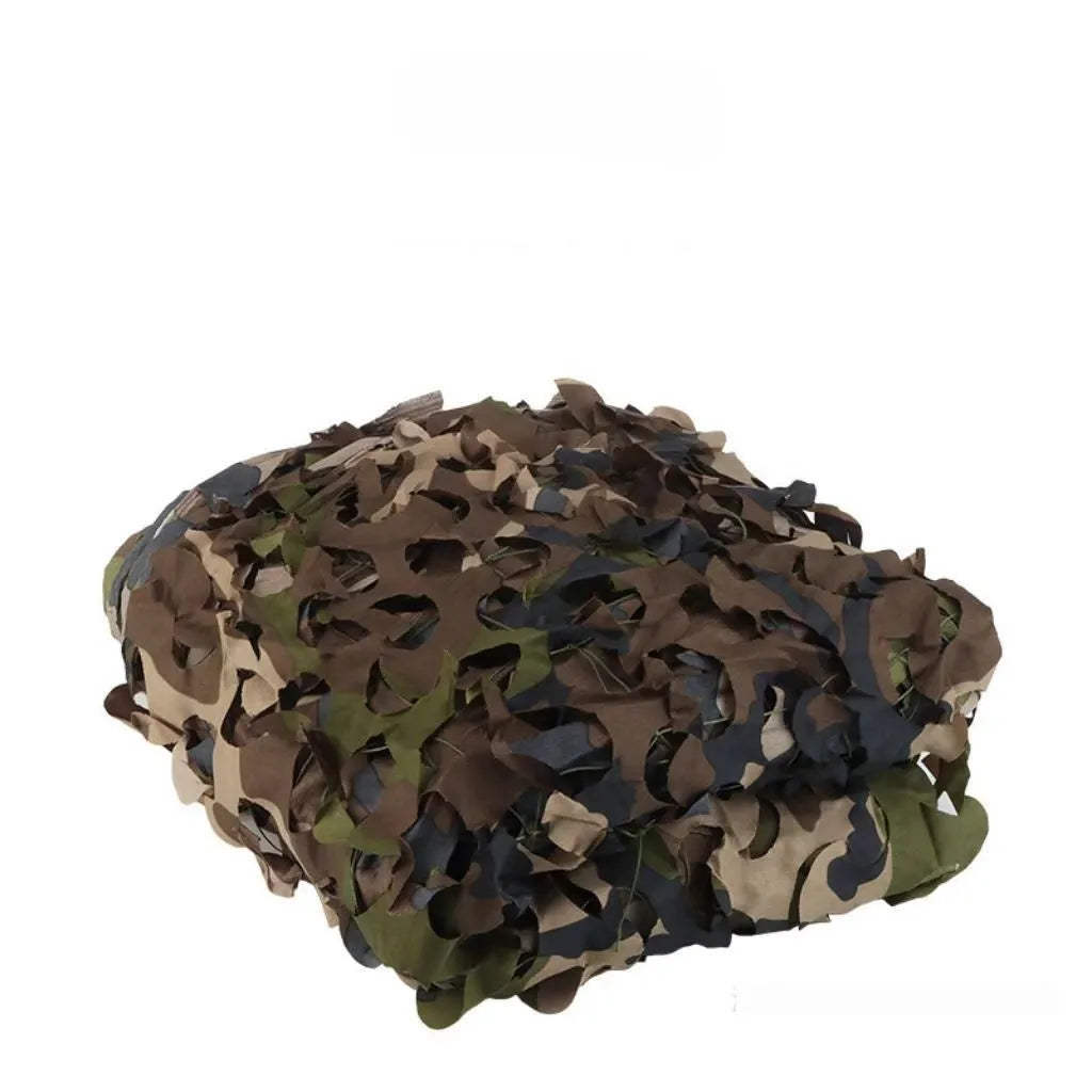 Green camouflage net in multiple patterns including desert and snow camouflage designs
