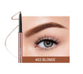 Brow makeup pencil in colour box with six shade options including Auburn, Blonde, Caramel, Dark Brown, Soft Brown, and Taupe.