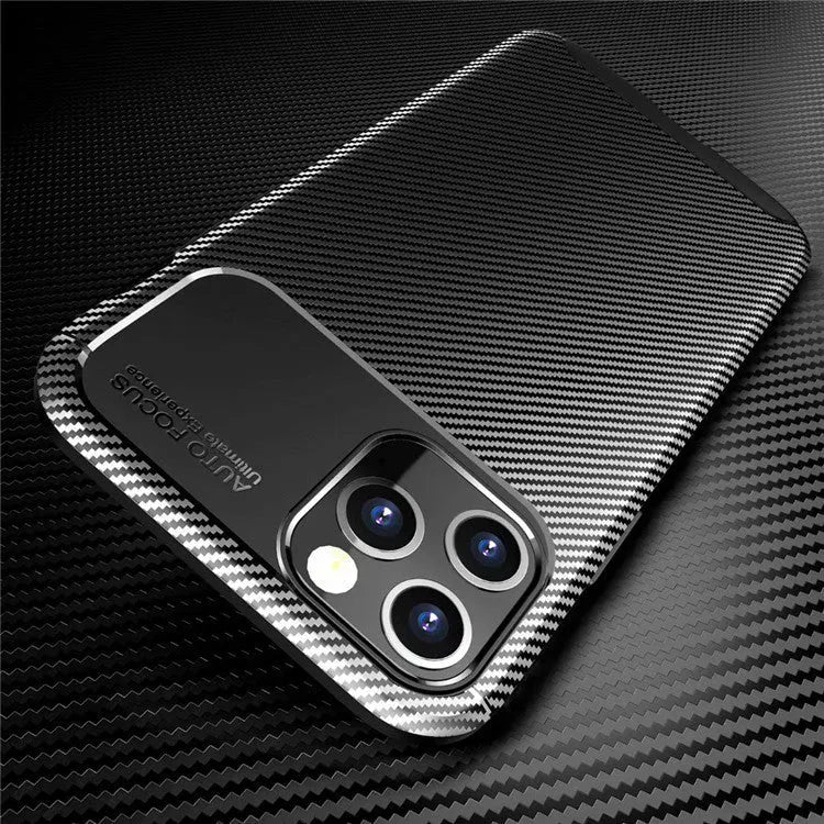 Black silicone iPhone case showing business style design on an iPhone 12 model