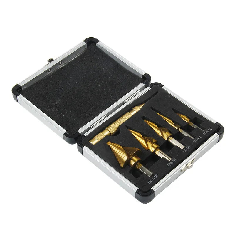 Gold aluminium engineering marking-out box with steel opening mechanism