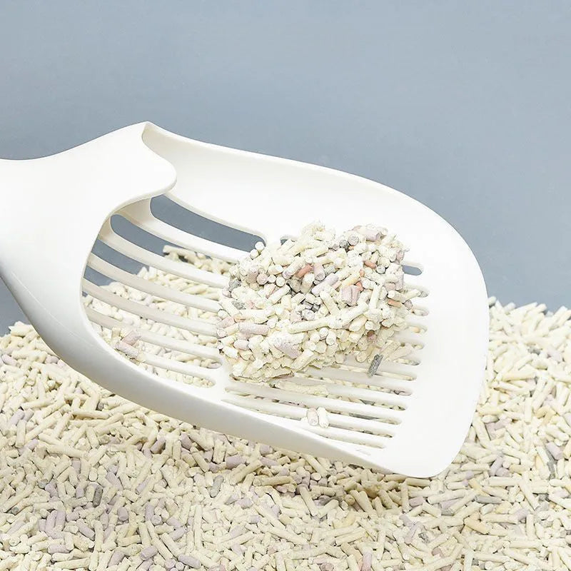 Stainless steel cat litter shovel with deep scoop for tofu litter cleaning