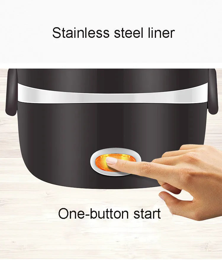 USB-powered electric lunch box food warmer with 2L or 1L capacity options