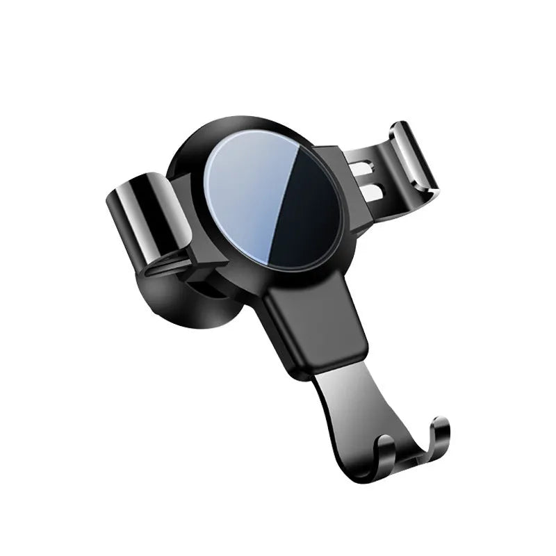 Black S4 gravity mirror ABS mobile phone bracket attached to car air conditioning vent holding smartphone