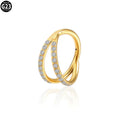 G23 titanium alloy nose ring with diamond finish in gold or steel colour, showing labret post design.