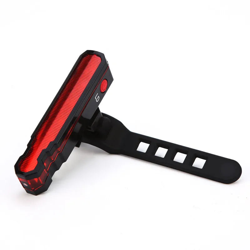 Cycling tail light with laser projection, 150LUX, USB rechargeable, IPX5 waterproof, red colour, silicone mount