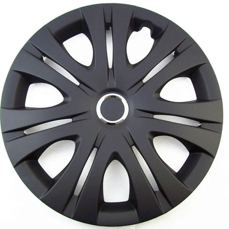 Universal ABS wheel hub cover in monochrome finish