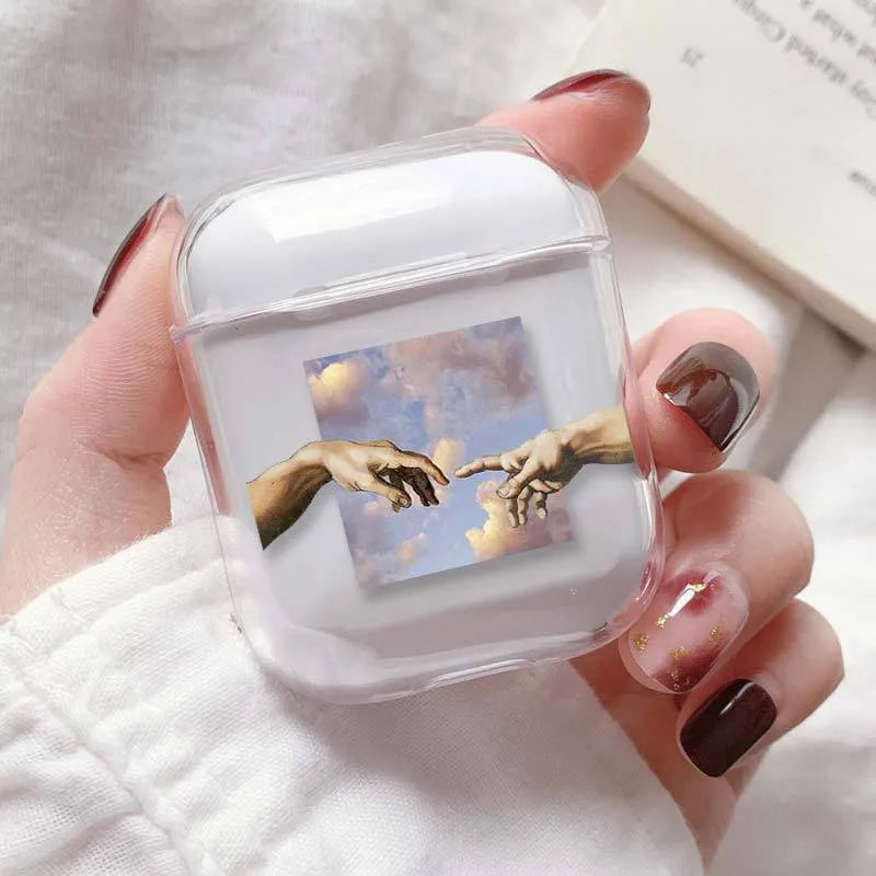 Transparent AirPods protective cover showing colour options 89Style to 93Style
