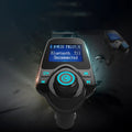 Black car Bluetooth FM transmitter hands-free kit with USB port and SD card slot
