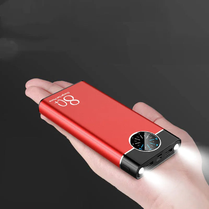 20000mAh fast charging power bank in alloy shell with LED flashlight