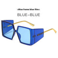 Large square frame sunglasses with UV400 protection showing multiple colour options