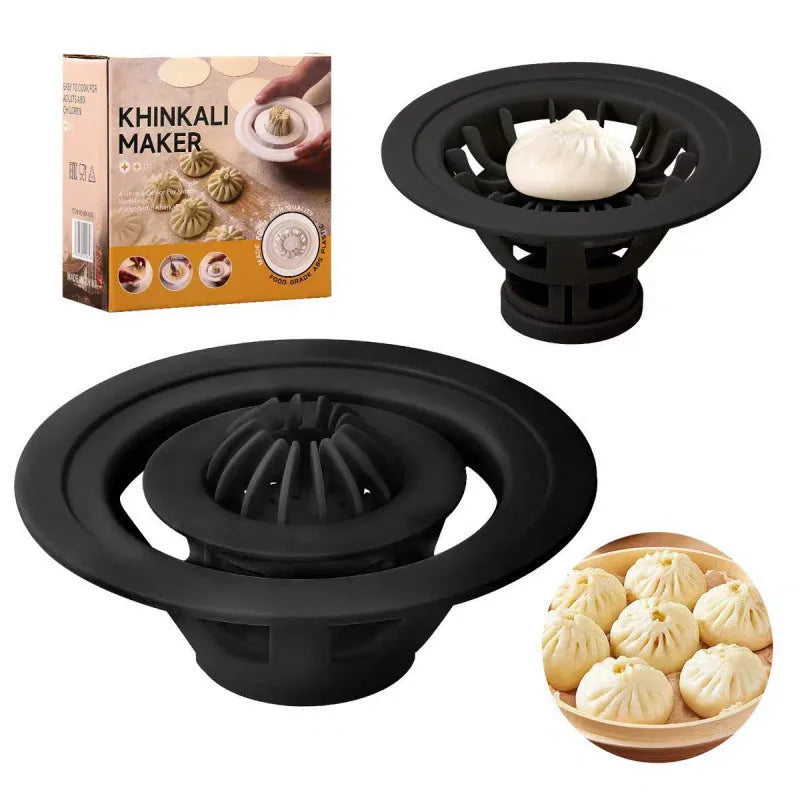 Black Jinkali four-piece steamed bun and dumpling mould set for kitchen use