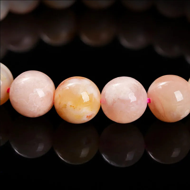 Natural cherry agate women's bracelet with geometric round beads in sweet style