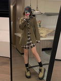 Korean style fried street small suit jacket in high-grade polyester solid colour