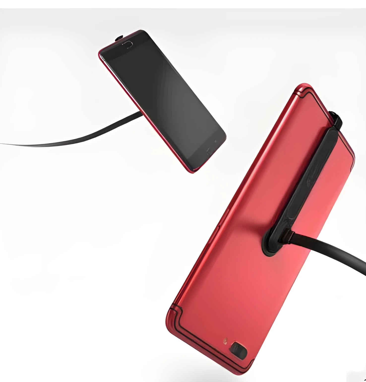 L bend gaming phone cable with 90 degree angle and suction cup attachment for mobile gaming