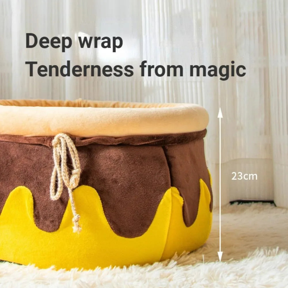 Honey pot magic shape cat sofa bed with removable nest pad in pink or yellow colour for small pets
