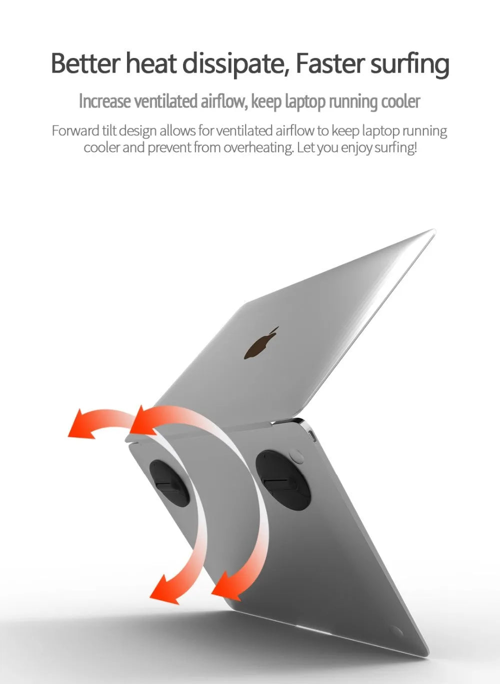 Two black ABS mini laptop stands on a desk, each 50x50x6.5mm, packaged as a 2-pack