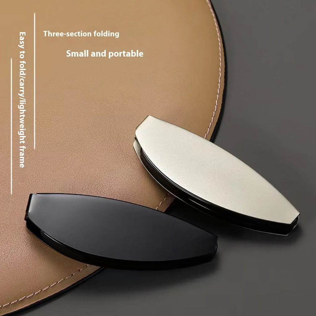 Folding presbyopic glasses in black retro frame showing folded and unfolded positions