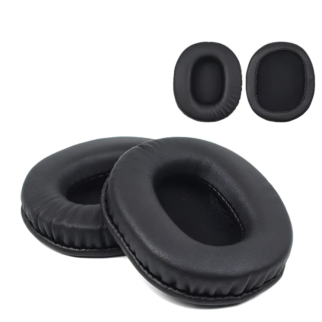 Black PU leather replacement earpad covers for Sony MDR-1R headphones, shown as a set of two.