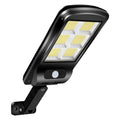 Black solar motion sensor light for outdoor security with IP65 waterproof rating