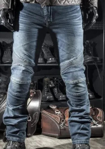 Knight motorcycle racing trousers in Azul for off road protective riding