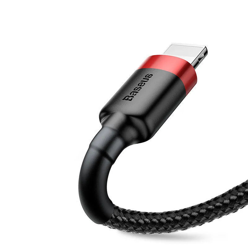 Gold and black Apple Lightning fast charging cable, 1 metre long, compatible with iPhone.