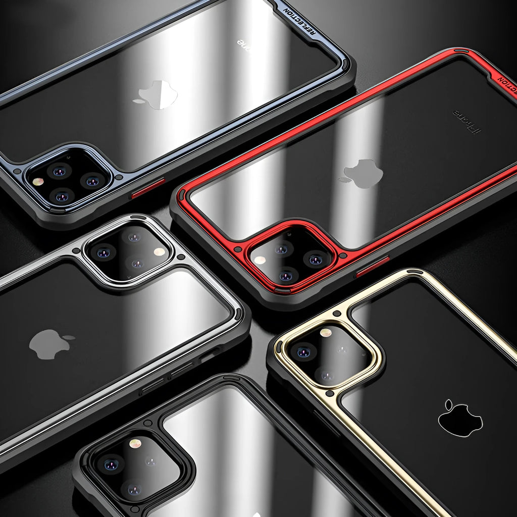 Clear transparent silicone case for iPhone 11, 11 Pro, and 11 Pro Max in multiple colours
