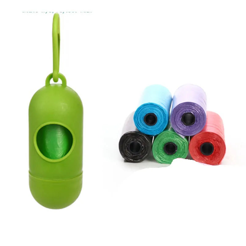 Coloured dog poop bags for pet waste cleanup measuring 22.5 by 30 cm