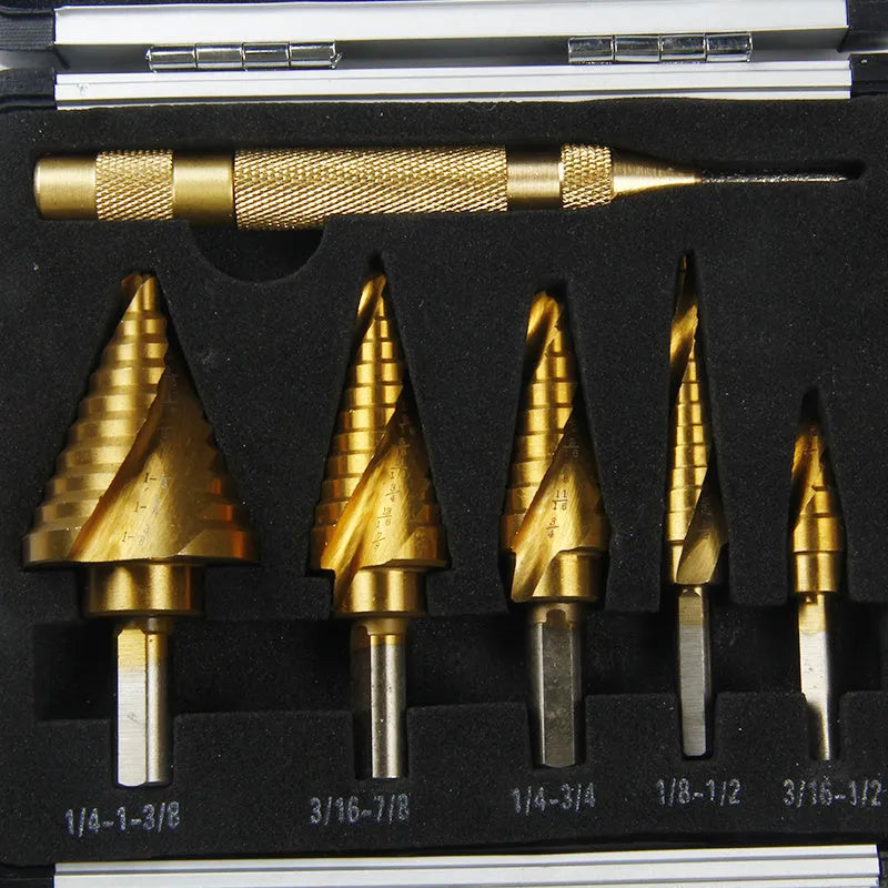 Gold aluminium engineering marking-out box with steel opening mechanism