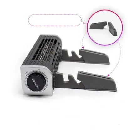 Black USB-powered notebook cooling pad with dual fans, shown alongside a black version with an integrated support base.