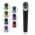 Black handheld facial massager with 7 colour light therapy and vibration functions